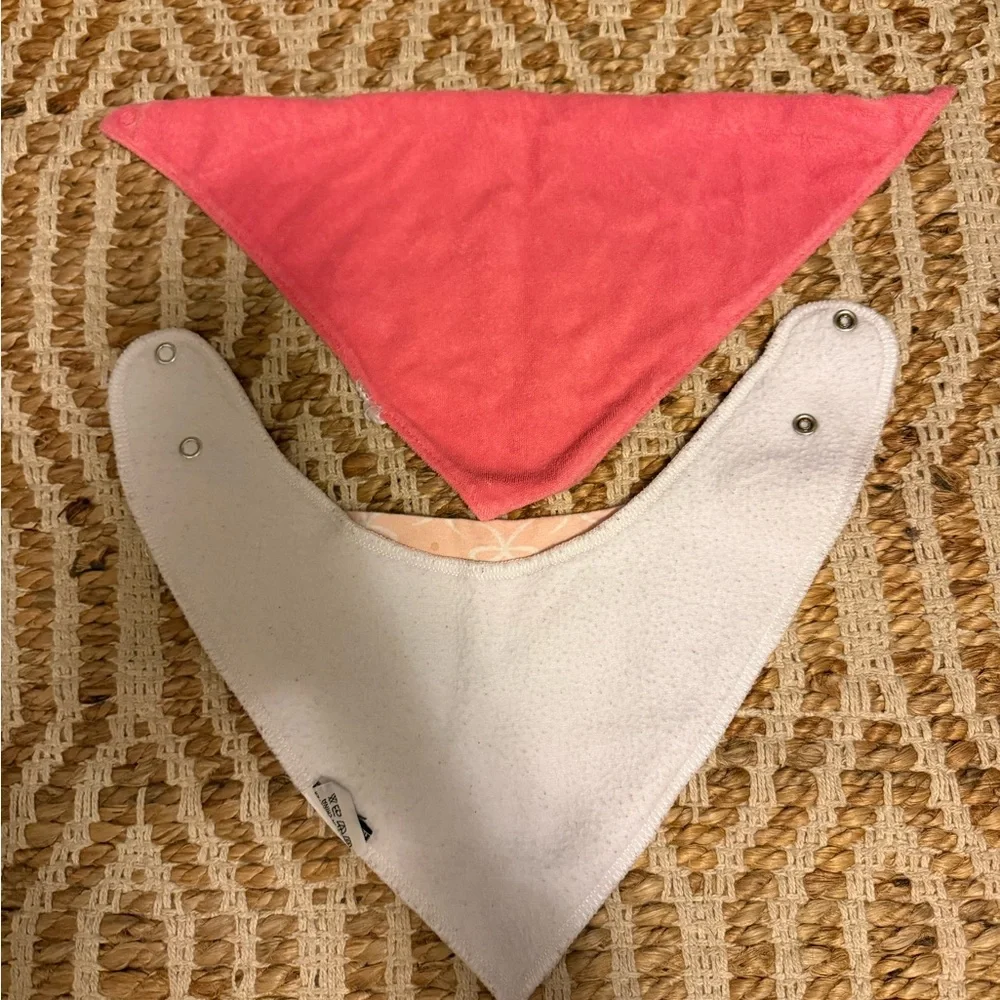 Pink and Coral Baby Bandana Bibs